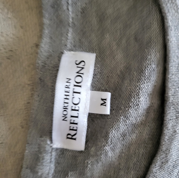 Northern Reflections grey 100% cotton knit crew neck sweater - Picture 2 of 6